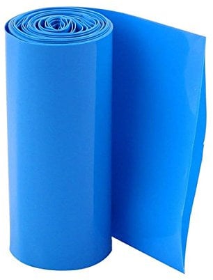 YXQ 18650 Battery Wrap Packs PVC Heat Shrink Tubing,103mm Flat 65mm Dia 2 Meter Blue