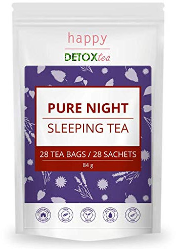 Pure Night - Thé du sommeil - Relaxation - Anti-stress - Happy Detox tea - 28 sachets - Cure de 4 Semaines