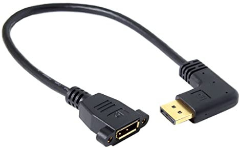 chenyang Câble d'extension DisplayPort,DisplayPort DP mâle vers femelle câble d'extension de port d'affichage à angle droit à 90 degrés