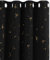Deconovo Verdunkelungsvorhänge mit Ösen, wärmeisolierend, Sternbild Gold, 117 x 137 cm (B x L), Schwarz, 2 Stück