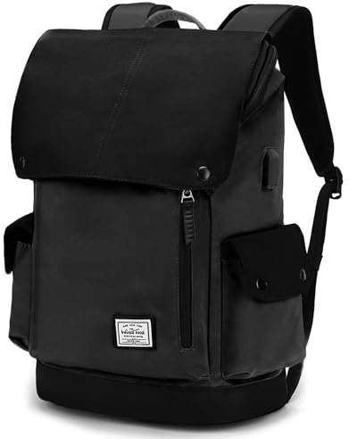 WindTook Zaino Scuola da Ragazzo Ragazza Zaino Porta PC 15.4 Pollici da Donna Uomo Impermeabile Zaini per Scuola Media,Superiore,Universitario Nero