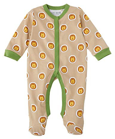 Bio Baby Schlafanzug 100% Bio-Baumwolle (kbA) GOTS zertifiziert, Löwe, 74/80