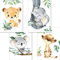 LALELU-Prints Bilder Kinderzimmer Poster Babyzimmer Deko Mädchen Jungen Kinderbilder Set Kinderzimmerbilder (Dschungeltiere A3 4er Set)