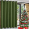 DWCN Christmas Privacy Room Divider Blackout Curtain - Thermal Curtains for Patio Door, Living Room, Bedroom Partition, 1 Grommet Curtain Panel, 8.3ft Wide x 7ft Tall, Olive Green