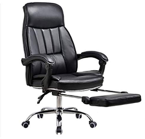 ZZHZY BBGS Büro-Drehstuhl, Stuhl mit Hoher Rückenlehne, Ledersessel, Boss-Stuhl, Verstellbarer Computerstuhl mit Rollen, Schwarz, Braun (Color : A-2)