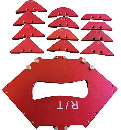 Lot de 13 gabarits de rayon de gabarit en alliage d'aluminium pour défonceuse d'angle de table pour couper le diamètre extérieur du travail du bois pour cadre photo