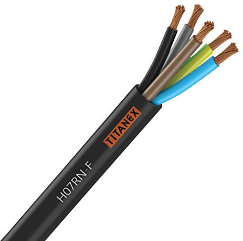 Titanex H07-RNF 6mm 5 Core Rubber Cable 50m