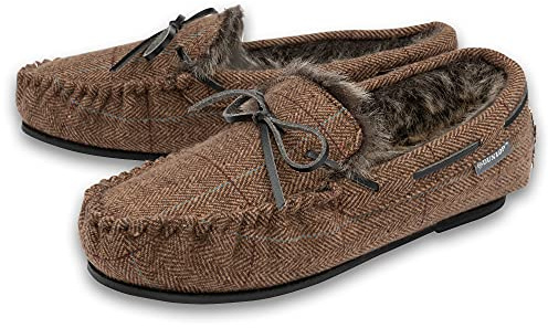 Dunlop Mens Herringbone Moccasin - Tan - UK 10