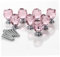 Ruluti 8pcs Pink Rose Crystal Glass Door Knobs Cupboard Cabinet Handle Drawer Pull Handle with Screw