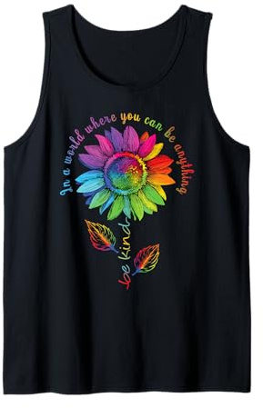 LGBTQ Regenbogen Sonnenblume Be Kind Gay Love Pride Blume Tank Top