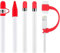 Teyomi 5-Piece Silicone Protection Accessory Set for Apple Pencil 1, Includes Cap Holder, Tip Cover, Cable Adapter Holder (Red, Compatible with iPad)