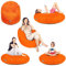 PATCH HOME Patchhome Sitzsack 2 in 1 Sitzkissen Bodenkissen für Erwachsene & Kinder - Gaming mit Füllung Kissen Sessel BeanBag (Ø 125cm, Orange)