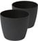 Tymar Blumentopf, 2er-Pack, Runde Form, Übertopf ((2pack) Schwarz, ø 18 cm)
