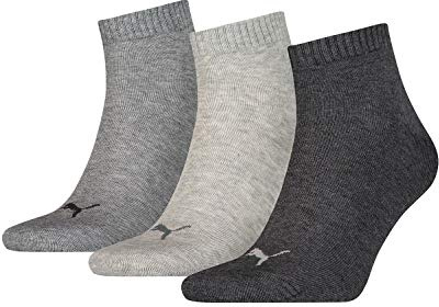 PUMA Plain 3P Quarter Socke, Grau (Anthrazit/L Mel Grey/M Mel Grey), 43-46