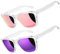 LINVO Sonnenbrille Damen Polarisiert UV400 Klassisch Eckig Sonnenbrille Verspiegelt für Fahren Angeln CAT 3 CE