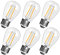 Spacelumen E27 Screw Bulb, S14 Vintage Edison LED Light Bulb, 2W 2700K Warm White Outdoor Light Bulbs Replacement, Pack of 6