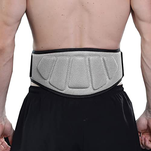 Gewichthebergürtel für Männer und Frauen, Gewichtheberkern, Unterstützung für den unteren Rücken, Workout-Taillengürtel, sicherer Sitz, Langlebigkeit, leicht, für Gewichtheben, Fitness, Grau