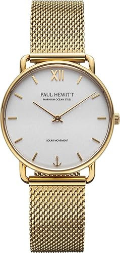 PAUL HEWITT Damen-Uhren Analog Solar One Size Gold, Weiß 32023188