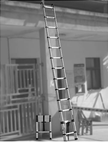Teleskopleiter Leiter Treppenleiter 8m/ 7m/ 6m/ 5m/ 4m/ 3m/ 2m hohe Teleskop-Teleskopleiter aus Aluminium mit abnehmbarem Haken, Verlรคngerungsleitern fรผr den Dachboden eines Wohnmobils, belastbar bis
