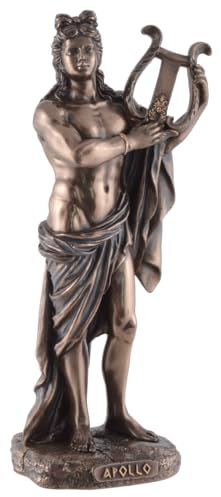 Apollo, Griechischer Gott der Sonne und der Musik, mit Lyra, bronziert