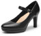 DREAM PAIRS Women's Pumps Close Toe Classic High Heels Round Toe Comfortable Low Platform Mary Jane Dress Shoes,Size 8,Black,SDPU2425W