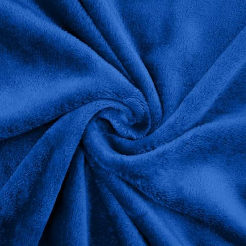 Wellness Fleece Stoff, kuschelig weicher Fleecestoff zum Nähen, royalblau (Länge am Stück: ab 50cm / Breite: 150cm)