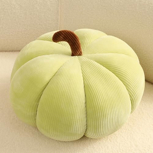 champracer Kürbis Kissen Rundes Kissen Samt Kürbiskissen 3D Plüsch Kürbis Dekokissen Blumenkissen Blumenkissen normales Kissen Wurfkissen Imitation Lammwolle Plüsch Bodenkissen (Gelb,18cm)