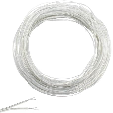 inodiref 10 Metri Cavi Elettrici PVC Flessibile Cavo Elettrico 20AWG Filo Elettrico Diametro Esterno 3,6mm Piattina Elettrica 2 Fili per l'installazione di Elettrodomestici a Bassa Potenza