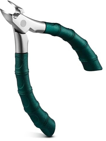 FVION Coupe-ongles Epais Pied à mâchoires Larges Ouvertes, Pince Ongles Incarne Pieds Antidérapant à Long Manche pour Personnes âgées, Ciseaux a Ongles Pieds de Précision (Vert)