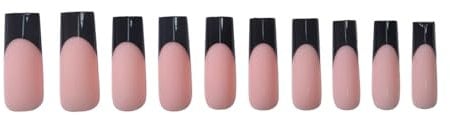 alloneslife Elegant Touch False Nails,Stick on Fake Nails,360x/Box On Nails Long False Nails French Black Tip False Nails Full Stick on Nails Artificial Nails