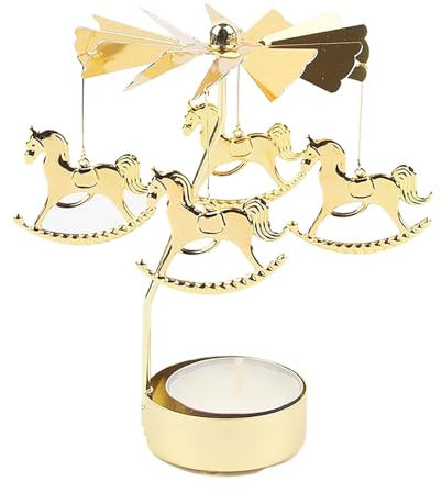 SHUOHONG Rotierende Kerzenhalter, Windlichter Tischdeko, Kerzenständer mit Metallaroma Kerzen Deko, Teelichthalter, Teelichtgläser für Wohnzimmer Heimdekoration Weihnachtsdeko Party Hochzeit Deko (Q)