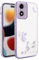 SEAHAI Coque pour Motorola Moto E14/Moto G24/Moto G24 Power/Moto G04/Moto G04S, Transparent Élégant en Silicone Souple Brillante Fleur Motifs Design Fille Housse Ultra Mince Antichoc TPU Étui, Mauve