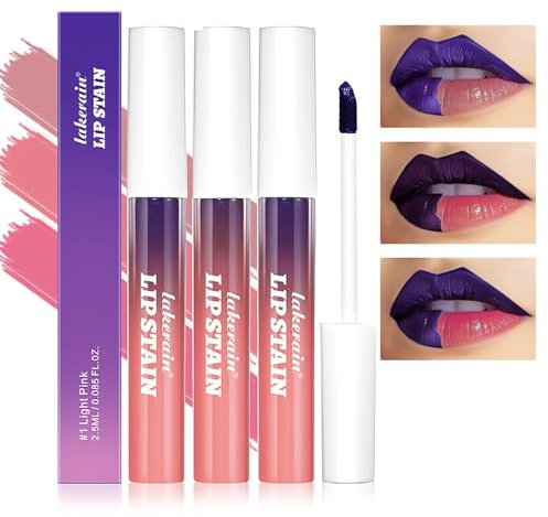 Peel Off Lip Stain Lip Tint Set, 3Pcs Langlebiger Peel Off Matter Lipgloss,Matte Liquid Lippenstift Nude Lip Gloss Wasserdichter Lip Tint Fleck Antihaft Cup Peel Off Lippenstift für Frauen