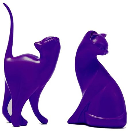 Skulptur Modern Wohnzimmer, Skulpture Dekoration Wohnzimmer, Statue bücherregal Deko für Regal, Tisch Deko Büro Dekoration Wohnung Modern Sculpture, Katzen Schwänze Schmuck Organisator (Lila)