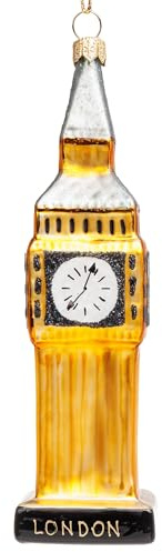 SIKORA Big Ben groß besondere Weihnachtskugel Glas Weihnachtsmann Christbaumschmuck Deko Figur Weihnachten Anhänger Ornament - Premium Line - BS857