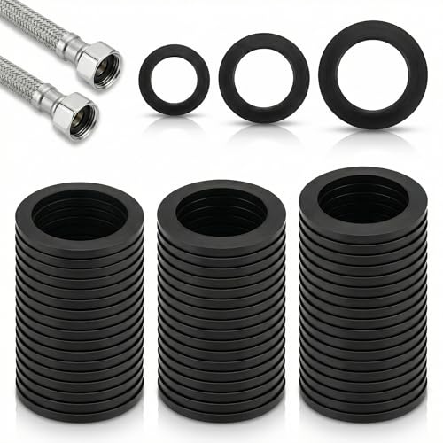 60 Stück Dichtungsringe 1/2 Zoll 3/4 Zoll 1 Zoll Flachdichtung, Dichtungen Sanitär Wasserhahn Duschkopf Waschbecken Ablauf Duschschlauch Siphon Dichtungen