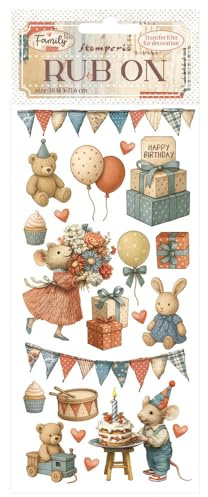 Stamperia - Rub-on for Scrapbooks, Albums, Cards, Bullet Journals and More, Easily Transfer Images onto Paper and Other Surfaces, Perfect for Crafts and Gifting (Family, Party)