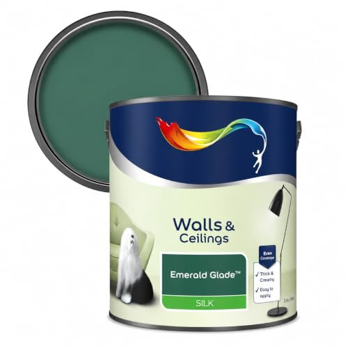 AXpower Inspirational Technology Empowering People Walls & Ceilings Silk Emulsion Paint Green 2.5L | Smooth Mid Sheen Interior Wall Paint | Emerald Finish with Excellent Coverage
