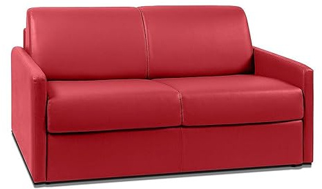 Vente-unique - Schlafsofa 2 Calife - Kunstleder - rot