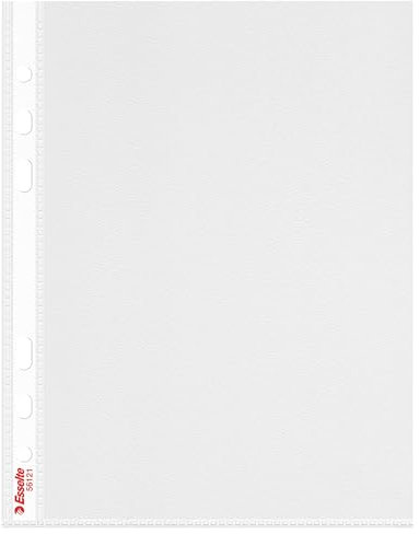 Leitz Esselte Prospekthüllen-Set Standard Plus A5, 10 Stück, Farblos mit matter Oberfläche, Obere Öffnung, 0,085 mm PP-Folie, 56121