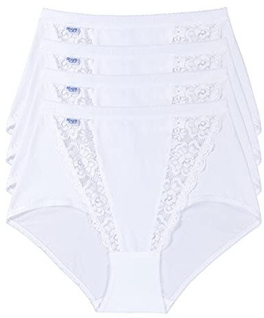 sloggi Damen Chic Maxi 4P Slip, White, 48