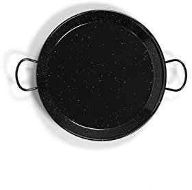 Vaello Campos Vaello La Valenciana-Paellera de Acero esmaltado, 100 cm, Negro