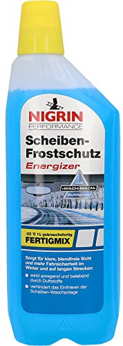 NIGRIN Scheiben-Frostschutz Energizer gebrauchsfertig bis -22°C, schlierenfreier und effektiver Scheibenreiniger Winter, 1 l