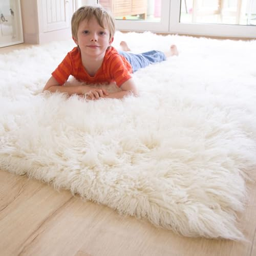 Steffensmeier Flokati 1500 Teppich Natur Kult Shaggy Teppich Hochflor Langflor neu Neuseeland 100% Schurwolle, Größe: 240x340 cm