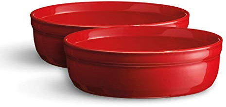 Emile Henry Eh344013 Set de 2 Moules à Crème Brûlée Céramique Rouge Grand Cru 12 x 11 x 3 cm