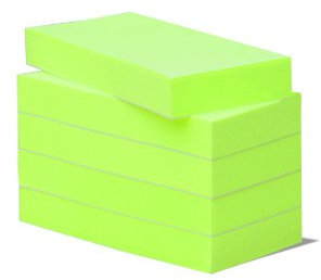 5 Haftnotizen BIZSTIX® Office -apfel- farbig signal grün für Ihr Büro