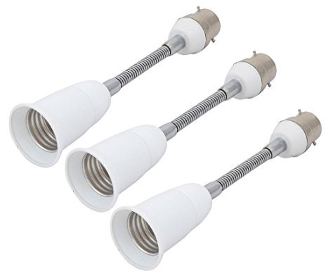 Sourcingmap 3 B22 auf E27 Lampe alle Richtung Verlängerung Adapter Weiß 10 cm Länge