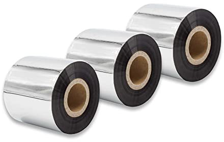 vhbw 3x Thermotransfer-Band kompatibel mit Printronix T5308, T5306 Drucker Etikettendrucker, Wischfest, 60 mm x 300 m, Wachs-Plus Schwarz