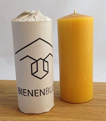 BienenBude I Bienenwachskerzen I 2 Stück 15 x 6 cm I Handgefertigte Stumpenkerzen I Direkt vom Imker