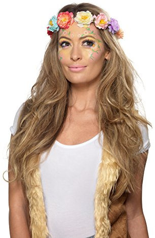 Generique - Hippie Schmink-Set 60er Jahre-Zubehör 17-teilig bunt